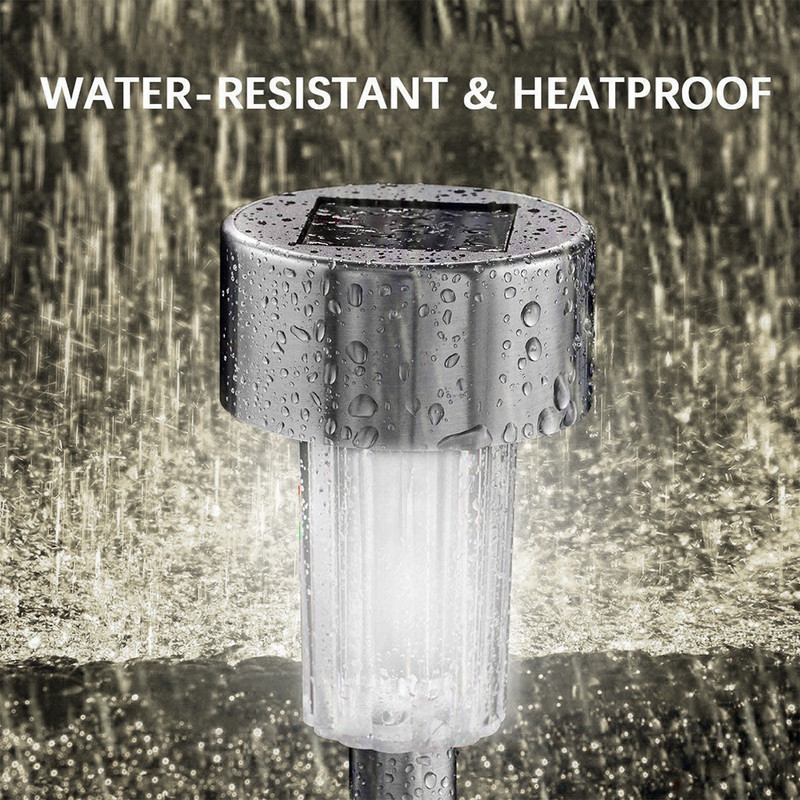 10 gab LED saules nerūsējošā tērauda cauruļu zāliena stabu gaismas dārza ūdensnecaurlaidīgas lampas