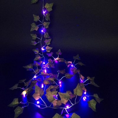 2M/ 20 LED Mākslīgie augi Virkne gaiši zaļa lapa efeja vīnogulājs feja gaismas stīga kļavas lapas lampas vītne DIY piekārts apgaismojums