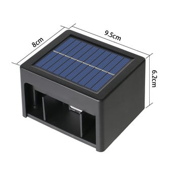 LED соларна стенна лампа литиева батерия 3.7V 1200mA IP65 водоустойчива външна лампа за ограда на двора с 3 години гаранция