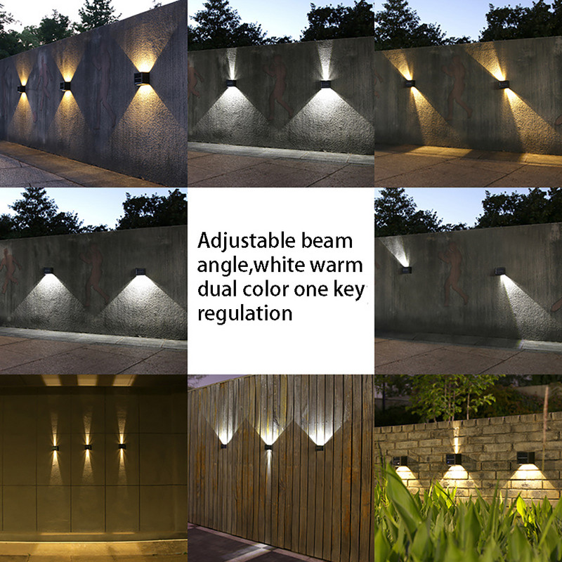 LED solarna zidna svjetiljka Litijeva baterija 3,7 V 1200 mA IP65 Vodootporna vanjska svjetiljka za dekoraciju ograde u vrtu i dvorištu s 3 godine jamstva