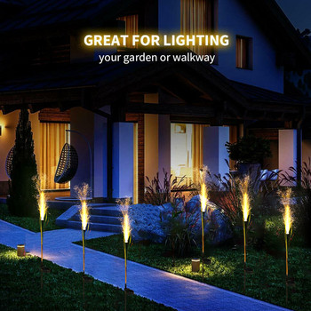 Προσομοίωση Reed Solar Lamp Εξωτερική αδιάβροχη διακόσμηση κήπου Ηλιακά φώτα οπτικών ινών Reed Stake Garden Διακοσμητικά φώτα γκαζόν