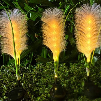 Προσομοίωση Reed Solar Lamp Εξωτερική αδιάβροχη διακόσμηση κήπου Ηλιακά φώτα οπτικών ινών Reed Stake Garden Διακοσμητικά φώτα γκαζόν