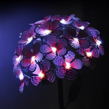 Ηλιακό φως LED Τεχνητή Ορτανσία Προσομοίωση Λουλούδι Εξωτερική Αδιάβροχη Κήπος Πασσάλους γκαζόν Φωτιστικά αυλής Τέχνη για διακόσμηση σπιτιού