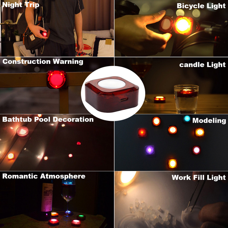 5 üzemmódú mini LED víz alatti lámpa IP65 hordozható RGB éjszakai lámpa USB újratölthető lámpák úszómedence tó váza alap dekorációhoz