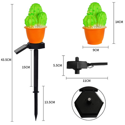 Kültéri LED napelemes földi lámpa IP44 vízálló ananász kaktusz kerti világítás táj világítás napelemes pázsit lámpa parkhoz/útvonalhoz
