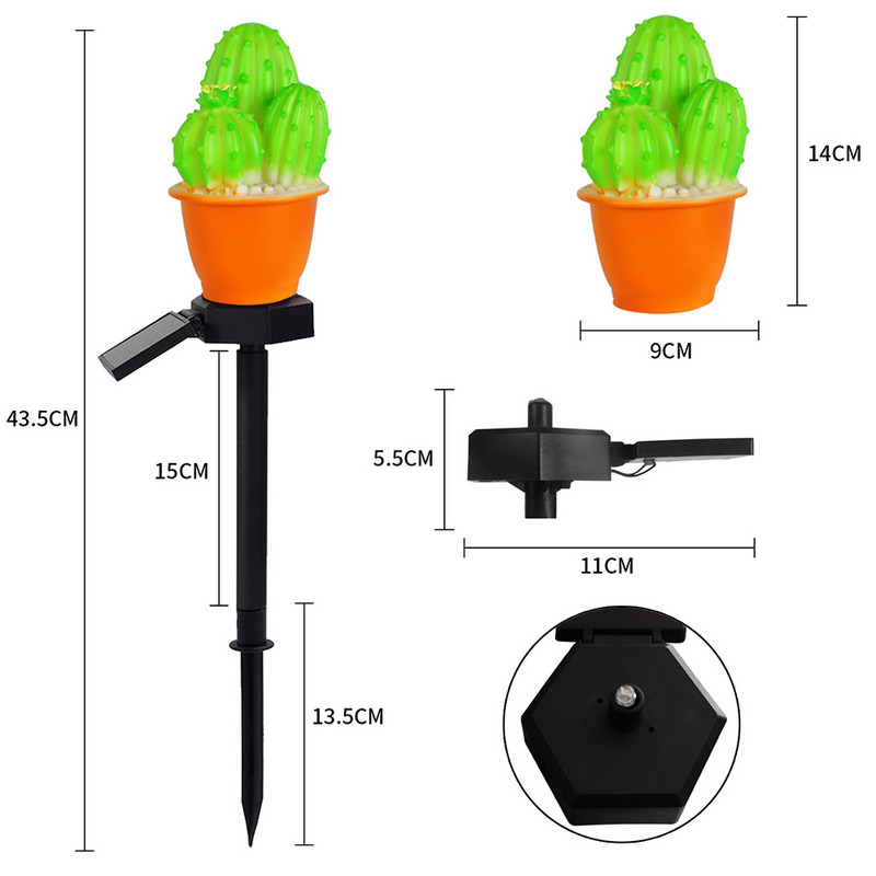 Kültéri LED napelemes földi lámpa IP44 vízálló ananász kaktusz kerti világítás táj világítás napelemes pázsit lámpa parkhoz/útvonalhoz