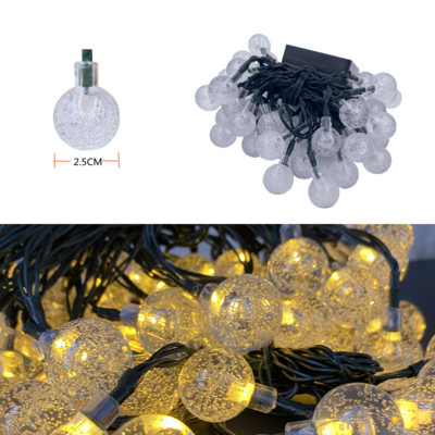 50LEDS 10M 5M krištolo rutulinė saulės lempa, galia vandeniui atspari LED styginė pasakų lemputės saulės girliandos sodo kalėdinis dekoras lauke