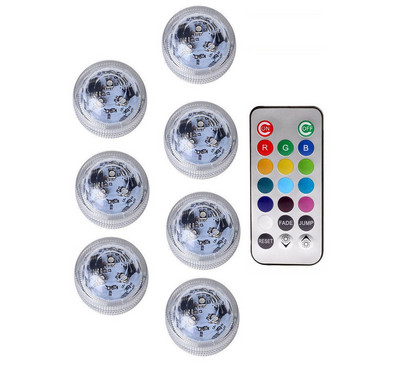 Vízálló RGB merülő LED víz alatti lámpa távirányítós medence éjszakai lámpa akvárium kerti dekoráció váza tólámpa