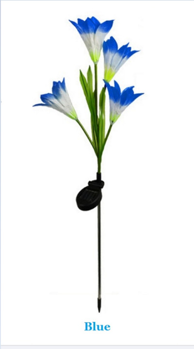 Napelemes LED-es gyeplámpa 4 LED-es mesterséges liliom viráglámpa kültéri kerthez/villához/parkhoz/utcához/gyári virágágyáshoz fehér/színes