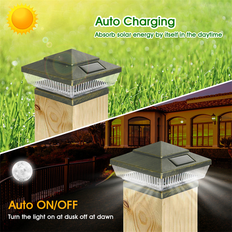 JEEYEE balustrādes gaismas dārza LED āra apgaismojums saules staba galvas gaisma dārza ģeogrāfiskās margas dekoratīvā lampa ūdensnecaurlaidīga