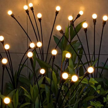 Ηλιακά LED φωτιστικά γκαζόν Διακόσμηση κήπου εξωτερικού χώρου Φώτα τοπίου Πυροτέχνημα Firefly Light Εξοχικό Σπίτι Βεράντα Μπαλκόνι Διακόσμηση Φωτιστικό