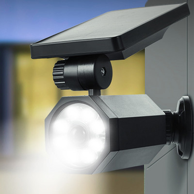 360 grādu enerģijas taupīšanas saules kustības sensors āra gaismas simulācijas drošības kamera bezvadu 8 LED drošības mājas lampa platleņķis