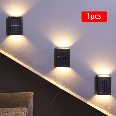 Intelligens napelemes vízálló LED kültéri fényű kerti dekor lámpák erkélyhez, udvarhoz Utcai fali lámpa kerti kültéri napelemes lámpa