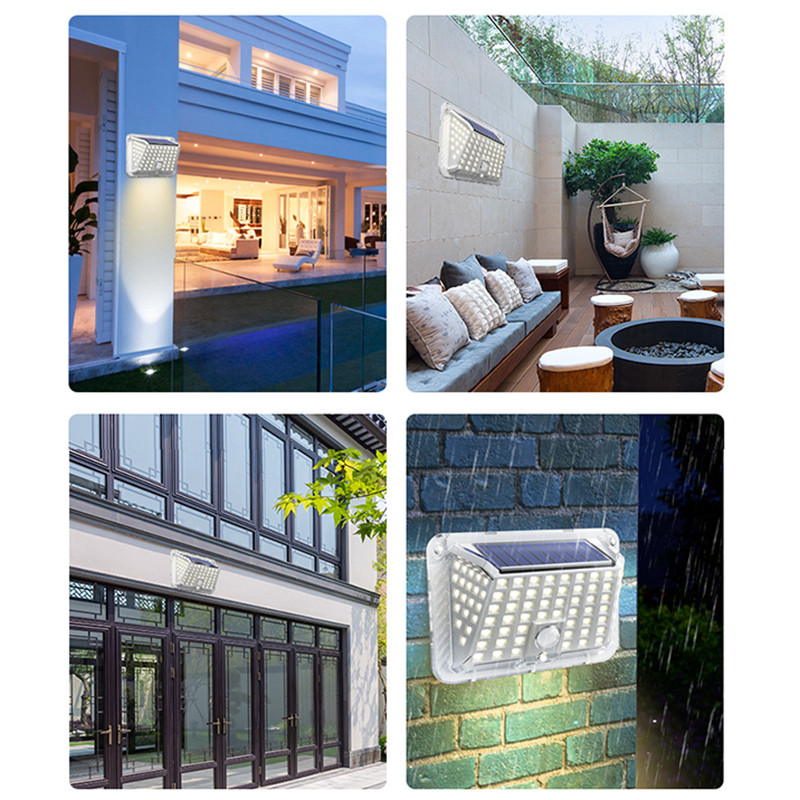 Saules kustības sensors āra apgaismojums 90 LED 3 apgaismojuma režīms 5 m diapazona indukcijas bezvadu ūdensnecaurlaidīgas dārza pagalma drošības lampas