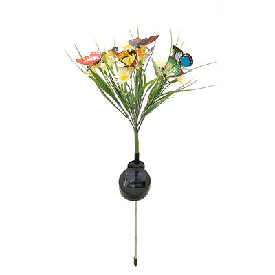 Saulės sodo vejos lempos žibintai laukinių gėlių chrizantemų drugelių lemputė, atspari vandeniui kiemo šventei