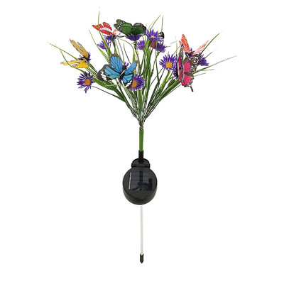 Saulės sodo vejos lempos žibintai laukinių gėlių chrizantemų drugelių lemputė, atspari vandeniui kiemo šventei