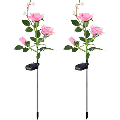 2db Solar Napraforgó Rose Lights LED vízálló tájkép Smart Control kültéri lámpa udvari gyephez Kert terepi lámpa
