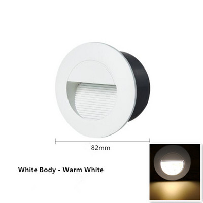 3W Led pakāpienu gaisma āra ūdensnecaurlaidīga mājsaimniecības pakāpienu gaisma kājiņa nakts gaismas ejas stūrī iebūvēta kāpņu telpa 110V/220V 12V