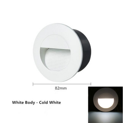 3W Led pakāpienu gaisma āra ūdensnecaurlaidīga mājsaimniecības pakāpienu gaisma kājiņa nakts gaismas ejas stūrī iebūvēta kāpņu telpa 110V/220V 12V