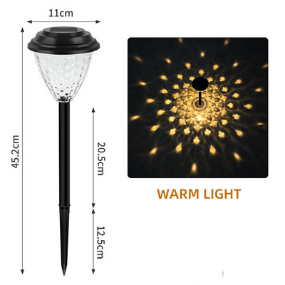Ar saules enerģiju darbināma celiņa gaisma Ūdensnecaurlaidīga saules dārza zāliena gaisma LED āra lampa ainavām celiņiem piebraucamā ceļa pagalma dekorēšana