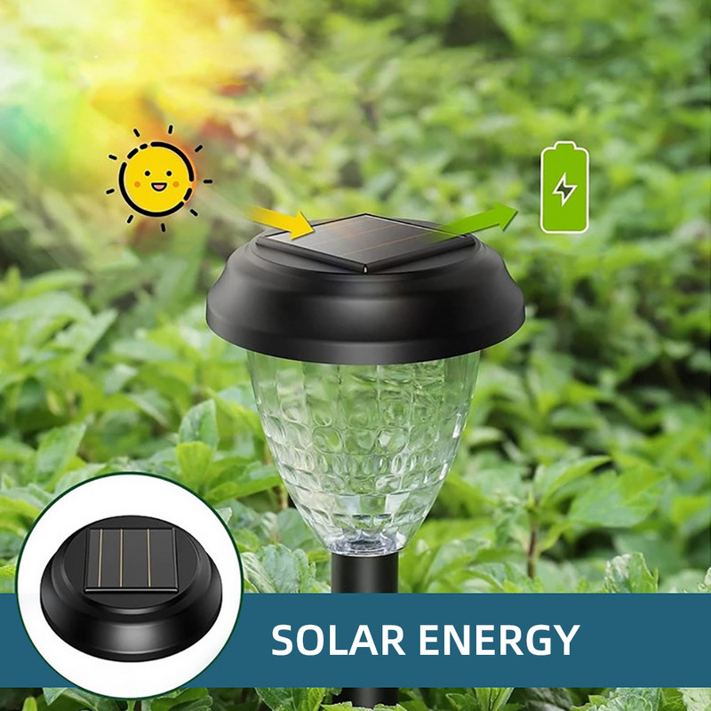 Ar saules enerģiju darbināma celiņa gaisma Ūdensnecaurlaidīga saules dārza zāliena gaisma LED āra lampa ainavām celiņiem piebraucamā ceļa pagalma dekorēšana