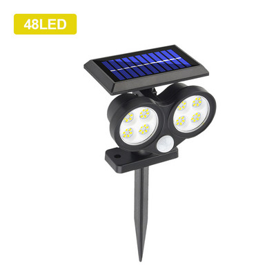 3 režīmi 48LED/54COB/64COB saules sienas gaisma āra dārza PIR kustības sensors ielas apgaismojums ūdensizturīgs saules gaisma ar zemējuma spraudni