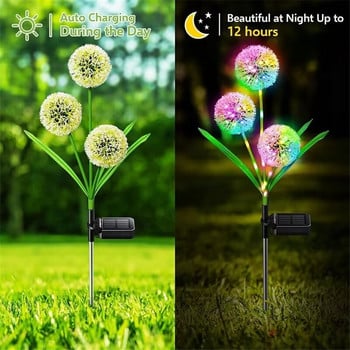 Solar Led Light Outdoor 3 Heads Dandelion Light IP65 Αδιάβροχο 2 Modes Λάμπες γκαζόν τοπίου για διακόσμηση κήπου Patio Pathway