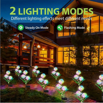 Solar Led Light Outdoor 3 Heads Dandelion Light IP65 Αδιάβροχο 2 Modes Λάμπες γκαζόν τοπίου για διακόσμηση κήπου Patio Pathway