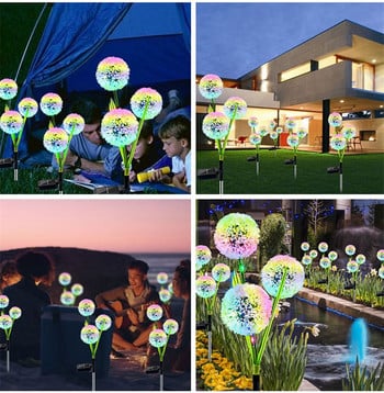 Solar Led Light Outdoor 3 Heads Dandelion Light IP65 Αδιάβροχο 2 Modes Λάμπες γκαζόν τοπίου για διακόσμηση κήπου Patio Pathway