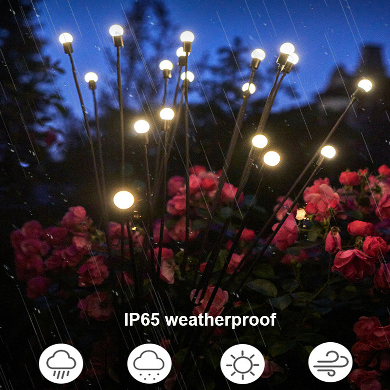 Solarno LED svjetlo Vanjsko vodootporno vrtno svjetlo Svjetla za krajolik s napajanjem od sunčeve svjetlosti Vrtna svjetla krijesnica Dekoracija travnjaka Solarno svjetlo