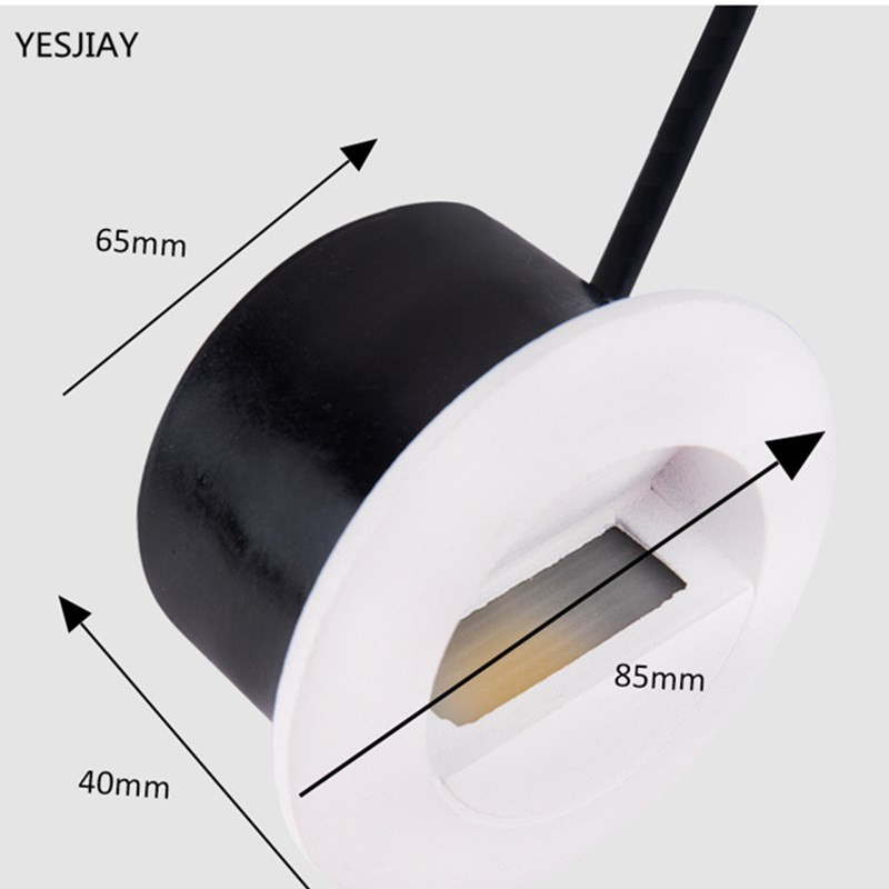 3W lauko LED laiptų apšvietimas apvalus sieninis šviestuvas vandeniui atsparus IP65 naktiniai žibintai išorinio kiemo apšvietimas laiptelių kopėčioms balkonui