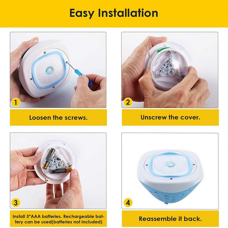 Valgus veekindel LED romantilised erksad värvid Veealune laadimine akuga juhitav LED-valgusti koduseks kasutamiseks