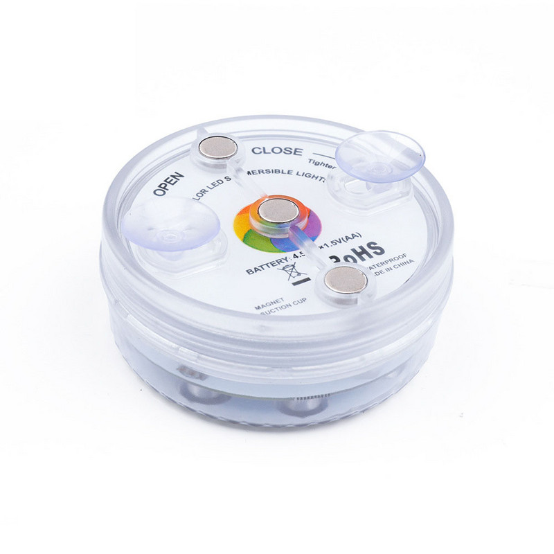 Iegremdējamie LED baseina gaismas ūdensnecaurlaidīgi zemūdens vannas RGB gaisma ar 16 krāsām ar tālvadības pulti un piesūcekņiem