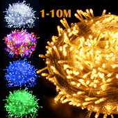 LED stīgu pasaku gaismas Ziemassvētku rotājuma vītnes gaismas Ūdensizturīgs āra zibens Jaungada ballīšu dekorēšanai svētku gaismas