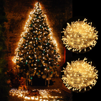 LED String Fairy Lights Χριστουγεννιάτικη Διακόσμηση Φωτάκια γιρλάντα Αδιάβροχα Αστραπές εξωτερικού χώρου για Πρωτοχρονιάτικο ντεκόρ γιορτινά φώτα