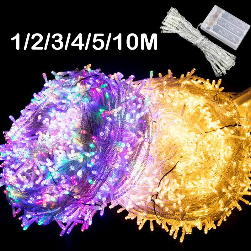 LED stīgu pasaku gaismas Ziemassvētku rotājuma vītnes gaismas Ūdensizturīgs āra zibens Jaungada ballīšu dekorēšanai svētku gaismas