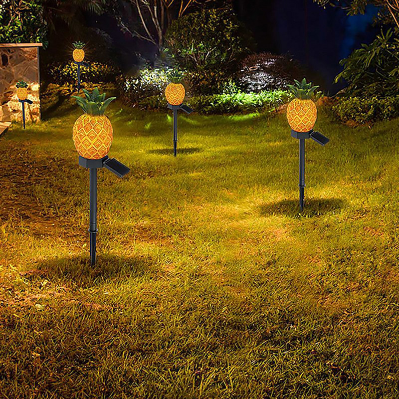 Saules gaismas diodes āra ananāsu kaktusa zāliena lampas dārza gaismas ūdensnecaurlaidīgas lauku mājas dārzeņu plāksterim brīvdienu pagalma dekorēšanai