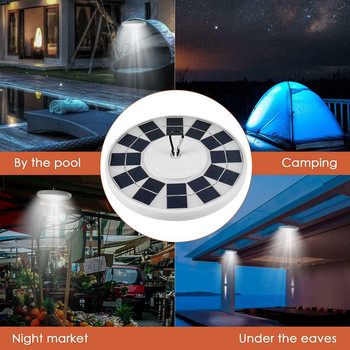 128-LED слънчева енергия Супер ярка лампа за стълб на флага Външна къмпинг палатка Нощна лампа, светлината автоматично ще се включва през нощта