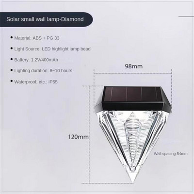 Led dimanta zāliena lampa āra ūdensnecaurlaidīga saules gaismas dārza ainava pagalma parka villas celiņa gaismas mājas dekorēšana