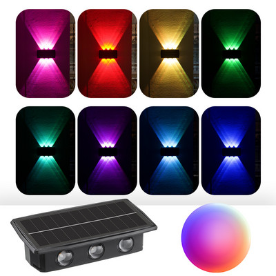 Solārais sienas gaismeklis IP65 ūdensizturīgs ar augstu spilgtumu augšup un lejup Saules āra gaisma Led gaisma mājas dārza āra sienas gaisma