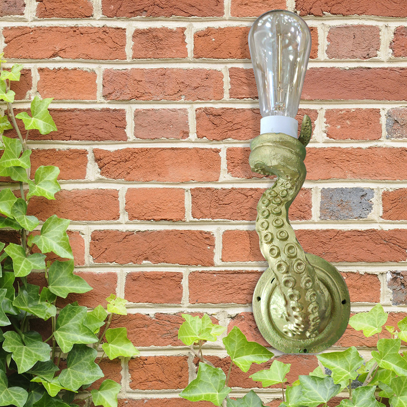 Retro Octopus Light Tentacle Monsters Lampu Turētājs Spuldzes Gaismas Piekārta Sienas Lampa