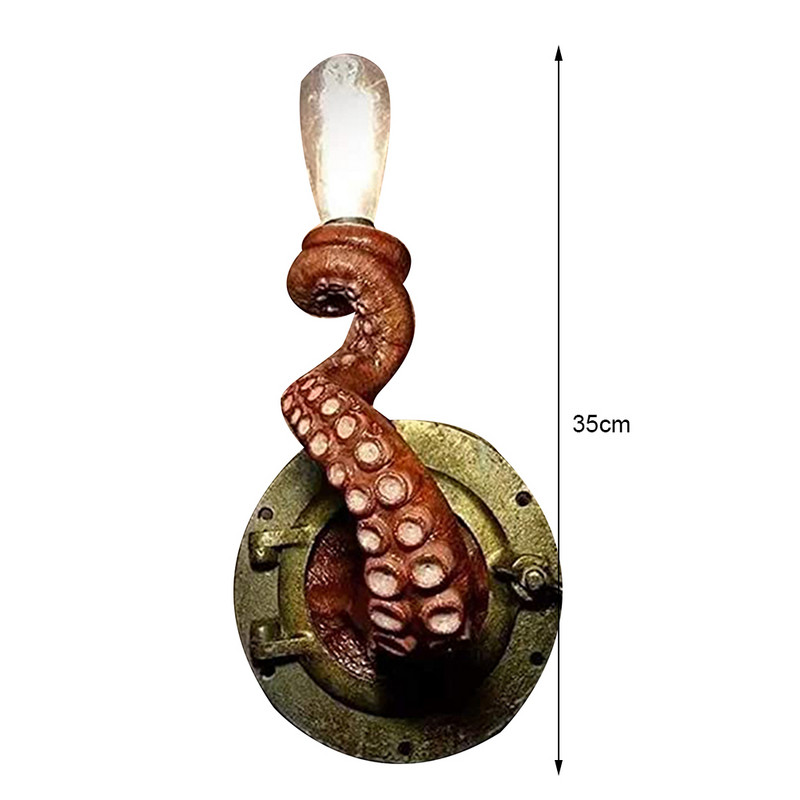 Retro Octopus Light Tentacle Monsters Lampu Turētājs Spuldzes Gaismas Piekārta Sienas Lampa
