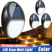 10 LED Solar Steps Light kültéri napelemes lámpa intelligens érzékelős fali lámpa, vízálló, napelemes napfény a medencekert díszítéséhez