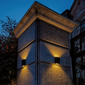 Слънчева LED светлина Градински стенни лампи Външно осветление Нанесете стенни улични лампи Сензор за движение Ограда Прожектор Водоустойчив Пейзаж