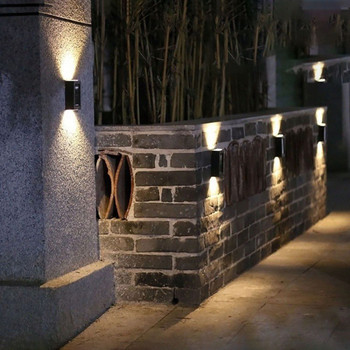 Ηλιακό φως Led Φωτιστικά τοίχου κήπου Φωτισμός εξωτερικού χώρου Εφαρμογή λαμπτήρων Wall Streets Αισθητήρας κίνησης Φράχτης Προβολέας Αδιάβροχο τοπίο