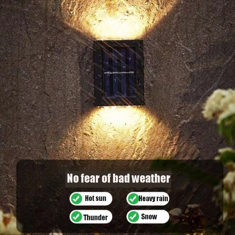 Solarno LED svjetlo Vrtna zidna svjetla Vanjska rasvjeta Nanesite zidne ulične svjetiljke Senzor pokreta Ograda Reflektor Vodootporan krajolik