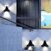 Jaunais radošais LED sienas gaismeklis 9W 85~265V Āra ūdensizturīgs IP65 sienas lampa dārza eju apgaismojumam