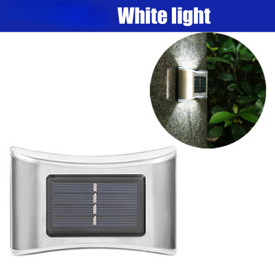 2gab 6 LED saules gaismas āra ūdensnecaurlaidīga automātiska dārza apgaismojuma sienas lampa, silti balta mājas žoga Ziemassvētku dekorēšanai