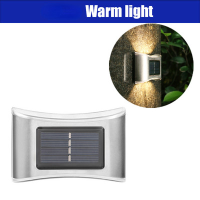 2gab 6 LED saules gaismas āra ūdensnecaurlaidīga automātiska dārza apgaismojuma sienas lampa, silti balta mājas žoga Ziemassvētku dekorēšanai