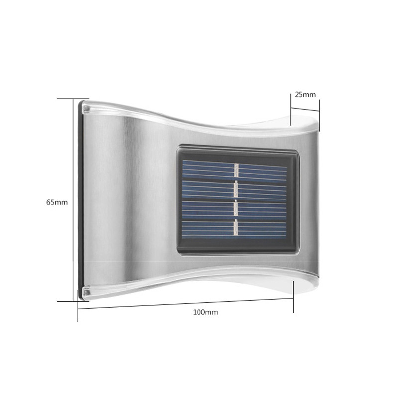 2gab 6 LED saules gaismas āra ūdensnecaurlaidīga automātiska dārza apgaismojuma sienas lampa, silti balta mājas žoga Ziemassvētku dekorēšanai